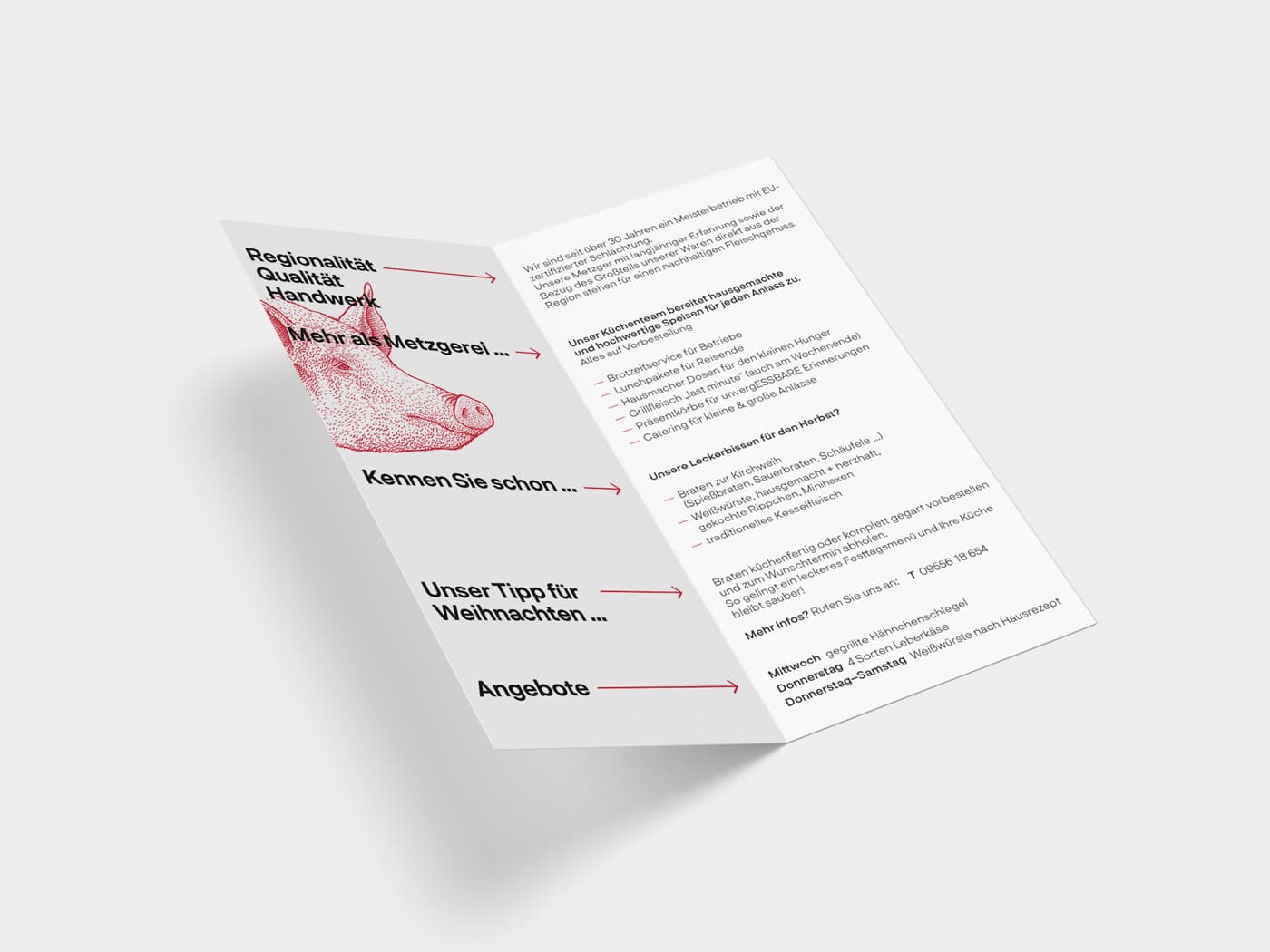 Metzgerei Strohofer Folder Angebote Design