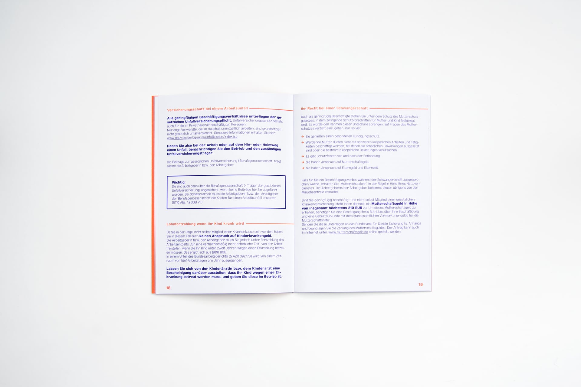 Innenseiten Editorial Design Minijob-Broschüre