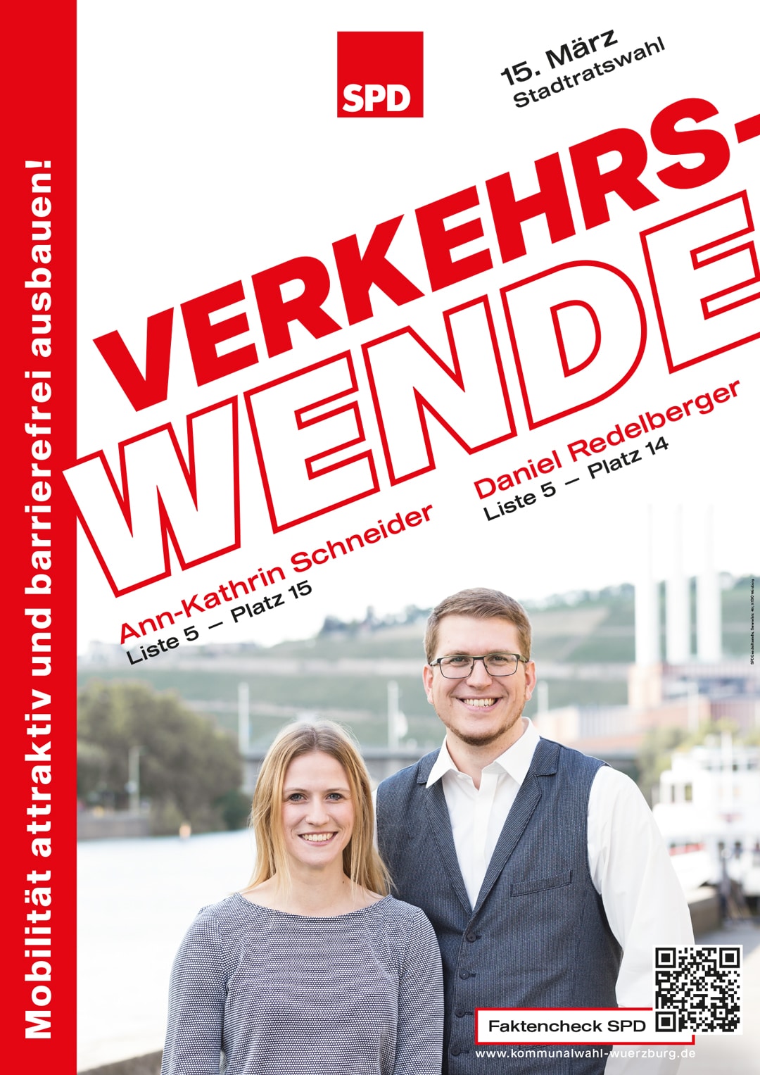 SPD Würzburg Kommunalwahl-Kampagne Design Wahlplakat Verkehrswende