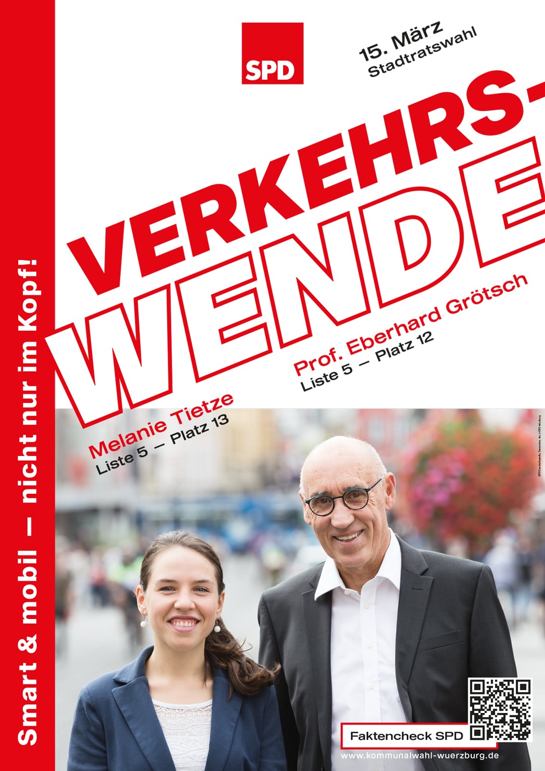 SPD Würzburg Kommunalwahl-Kampagne Design Wahlplakat Verkehrswende