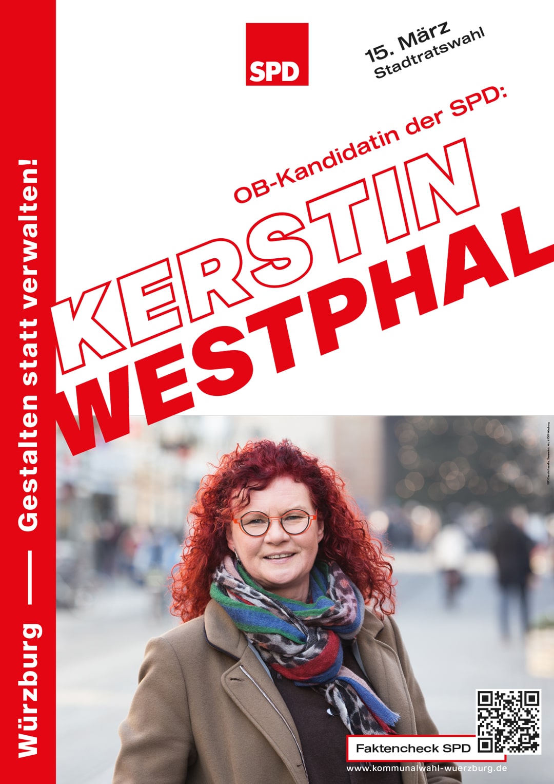SPD Würzburg Kommunalwahl-Kampagne Design Wahlplakat OB-Kandidatin Westphal