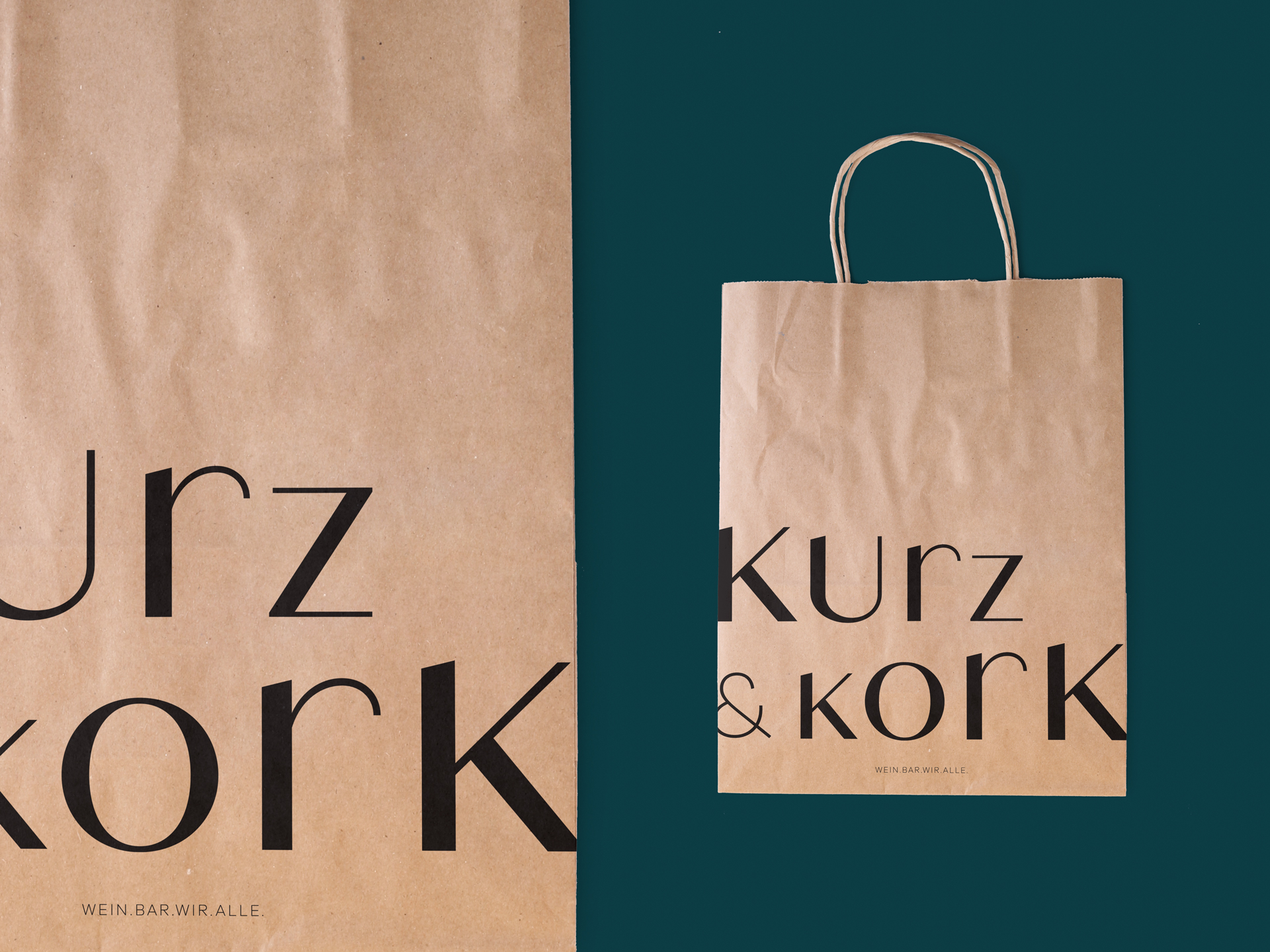 Kurz & Kork Weinbar Corporate Design Papiertüte