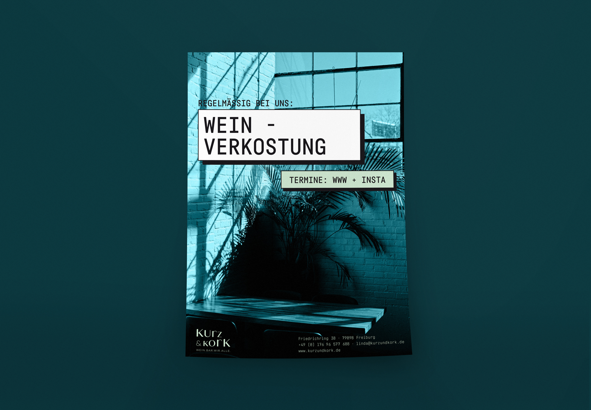 Kurz & Kork Weinbar Corporate Design Plakat