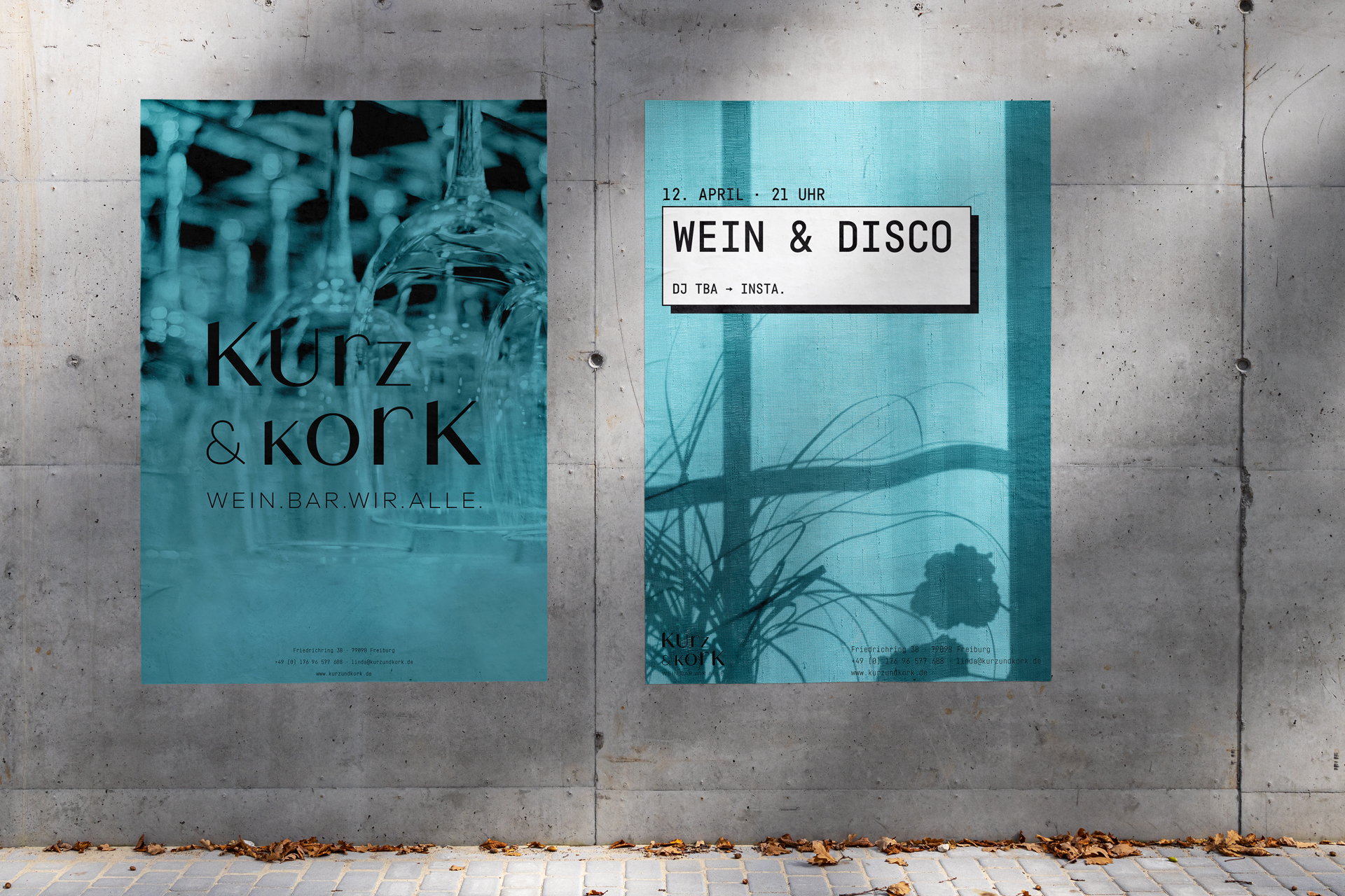 Kurz & Kork Weinbar Corporate Design Plakate