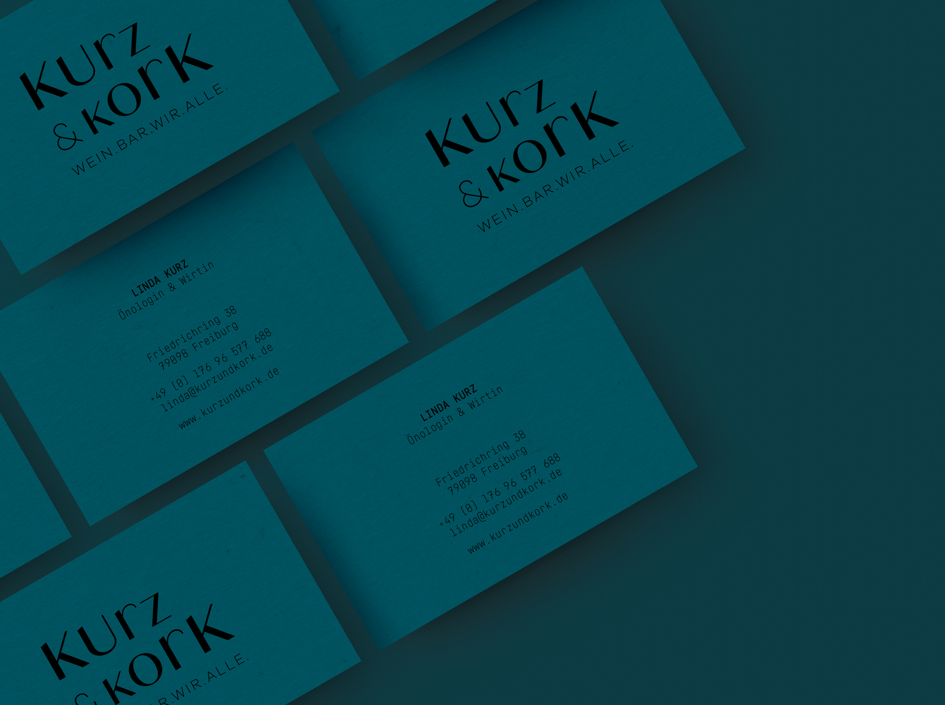 Kurz & Kork Weinbar Corporate Design Visitenkarte