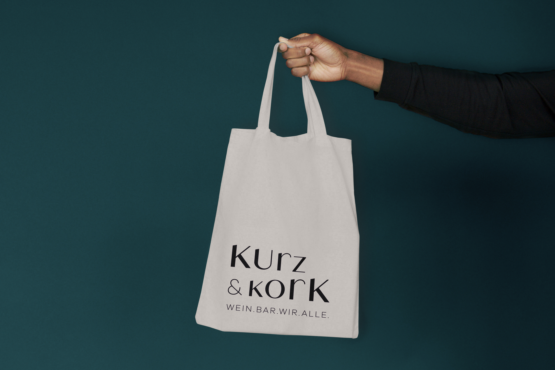 Kurz & Kork Weinbar Corporate Design Jutebeutel