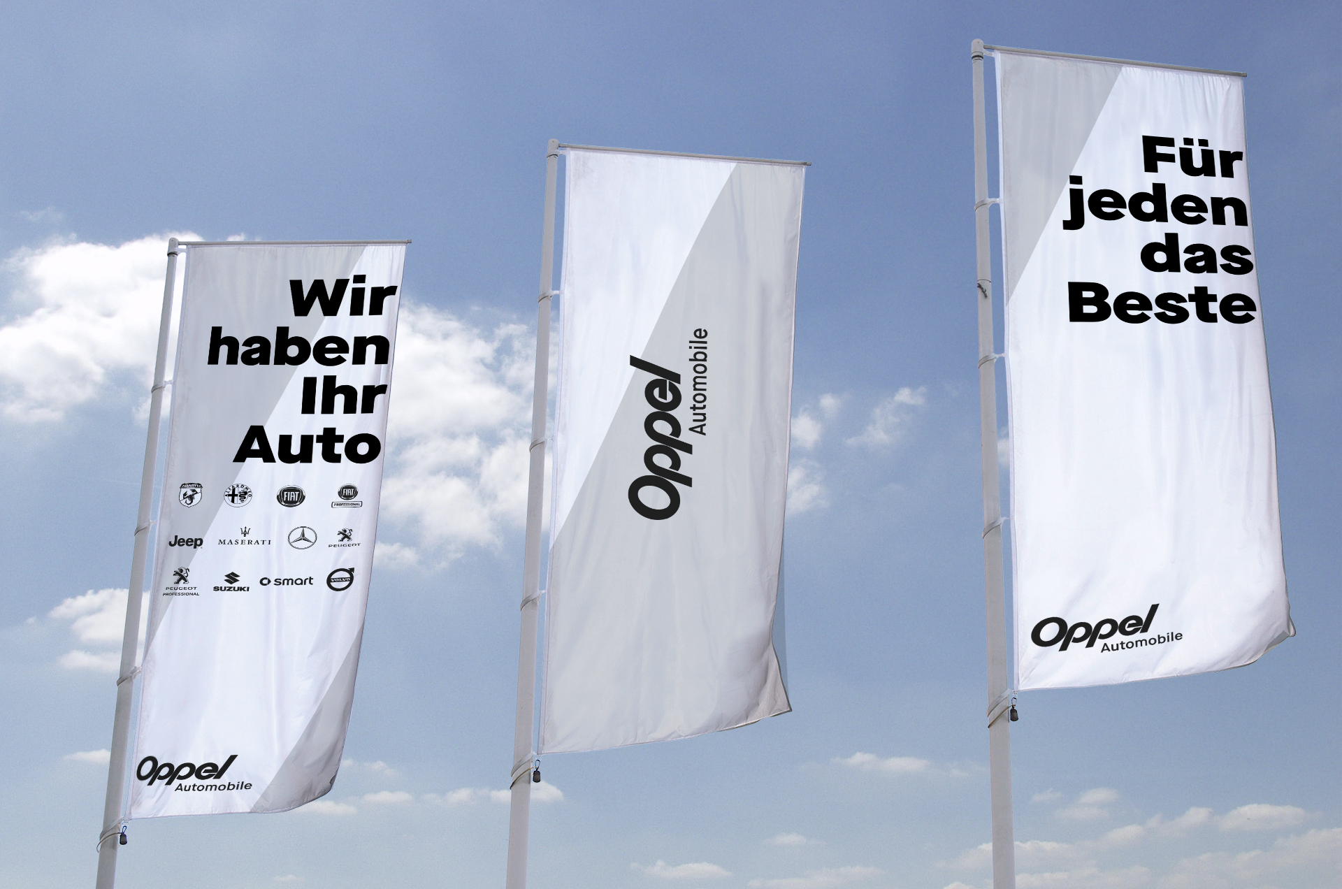 Oppel Automobile – Corporate Design Autohaus, Flaggen