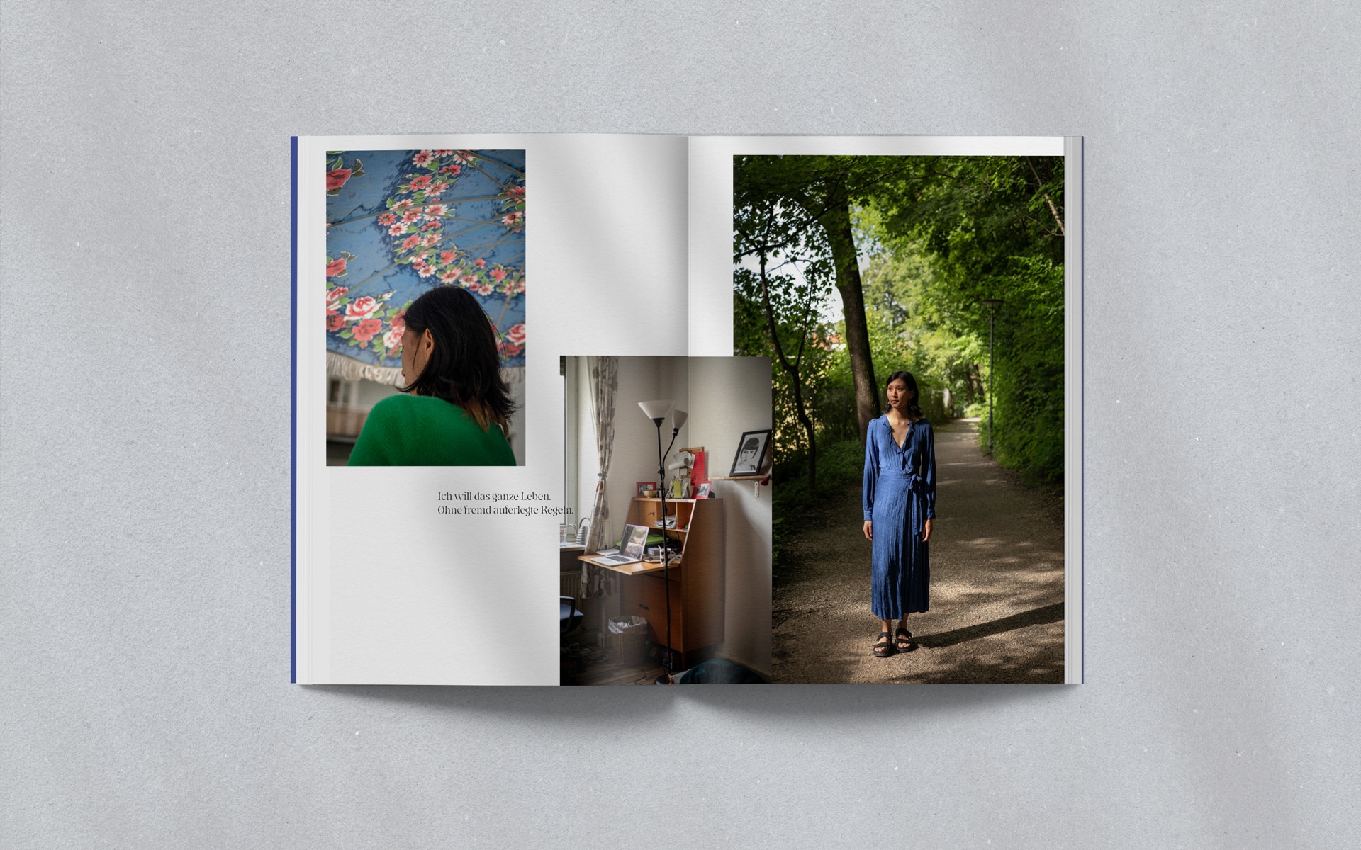 Portresie de femme Magazin, Editorial Design, Magazingestaltung, Doppelseite