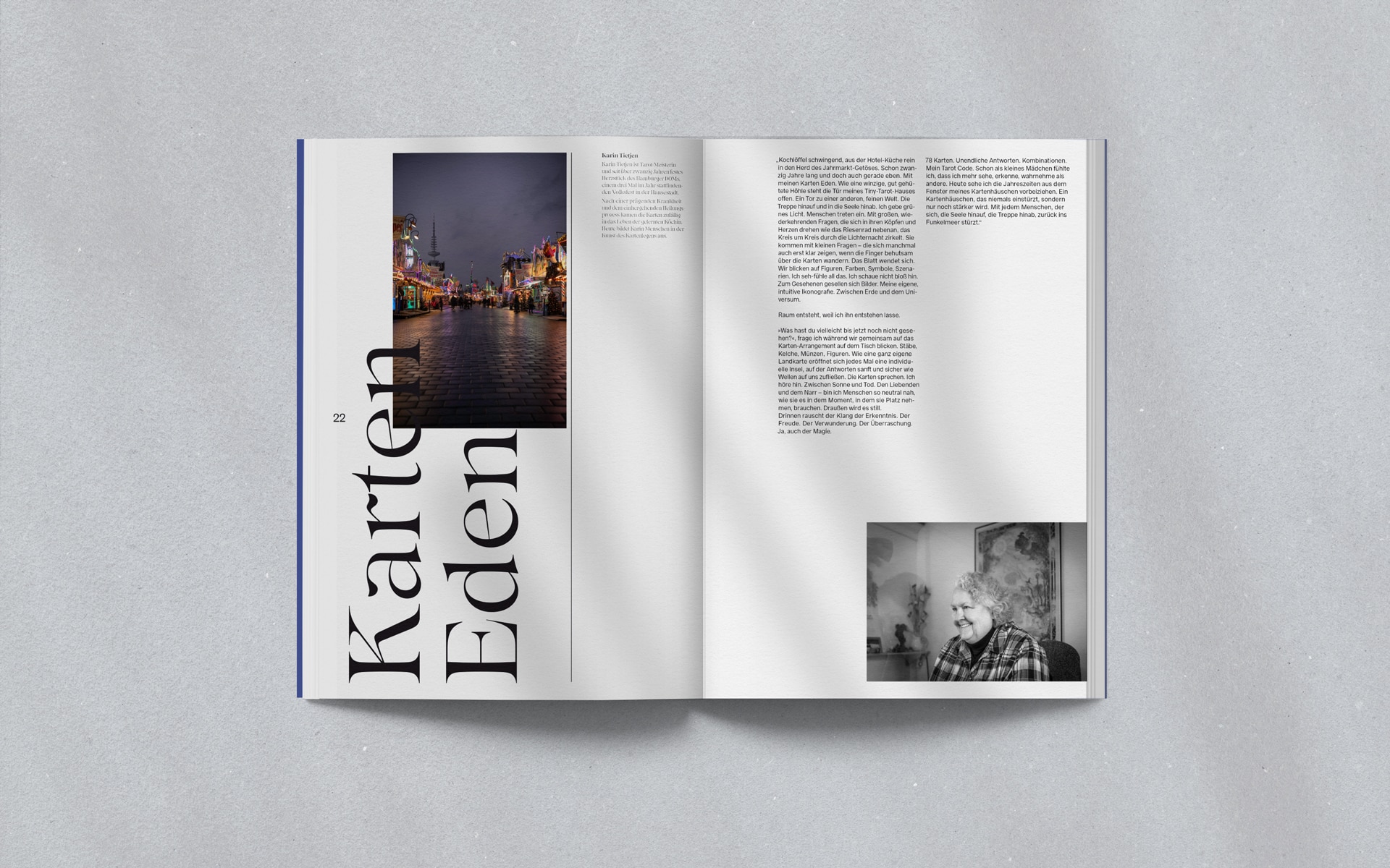 Portresie de femme Magazin, Editorial Design, Magazingestaltung, Doppelseite